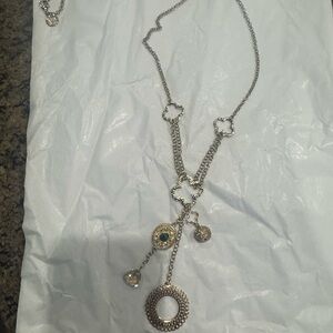 Elegant Silver Necklace with Charm Accents